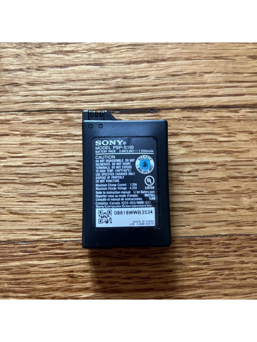 Sony Authentic PSP-S110 1200 mAh Li-Ion Battery for PSP-2000 and PSP-3000 models